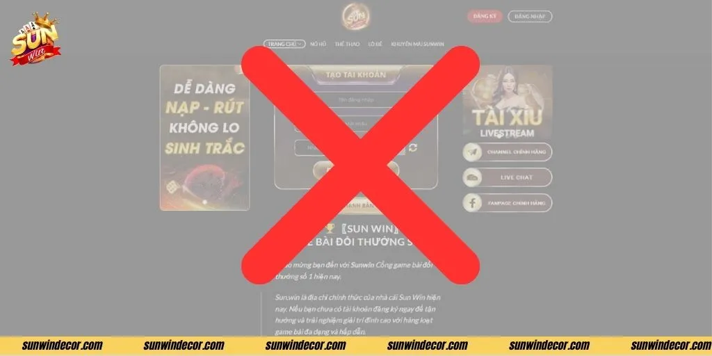 Nhiều trang web giả mạo Sunwin